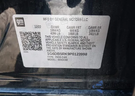 2023 Cadillac Ct4 Premium Luxury z USA, uszkodzony, nr VIN 1G6DB5RK9P0123998